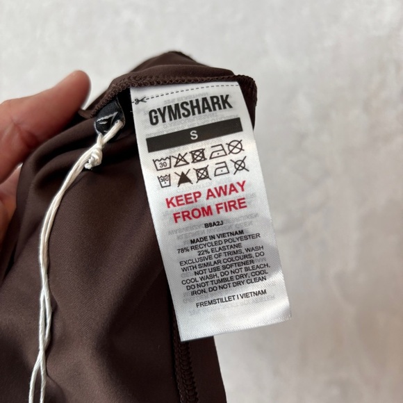 Gymshark womens brown Everyday One Shoulder Ruched Tank top size small NWT - Picture 9 of 9